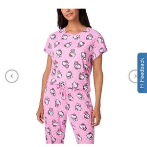 Pink Hello Kitty short sleeve and jogger lounge Set